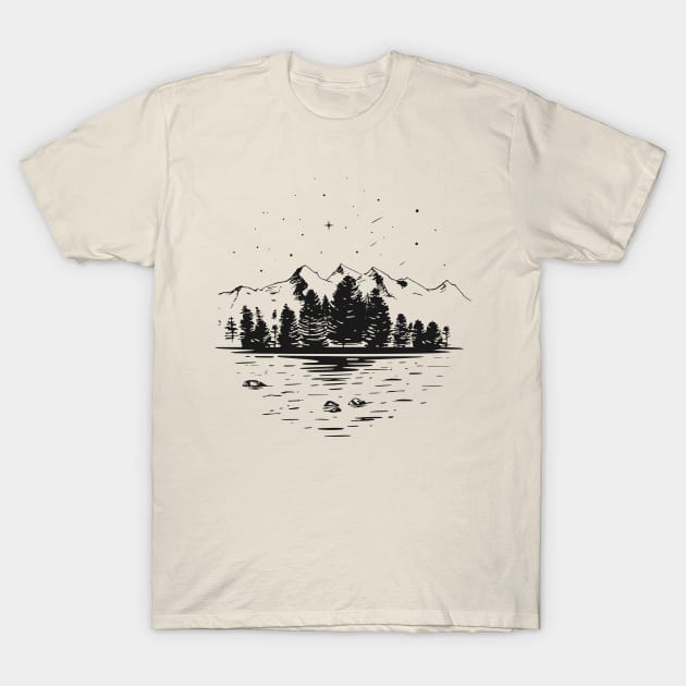 Night in the forest T-Shirt by keenkei